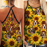 Beagle Criss-Cross Open Back Camisole Tank Top NEY30