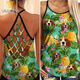 Beagle Criss-Cross Open Back Camisole Tank Top NEY30
