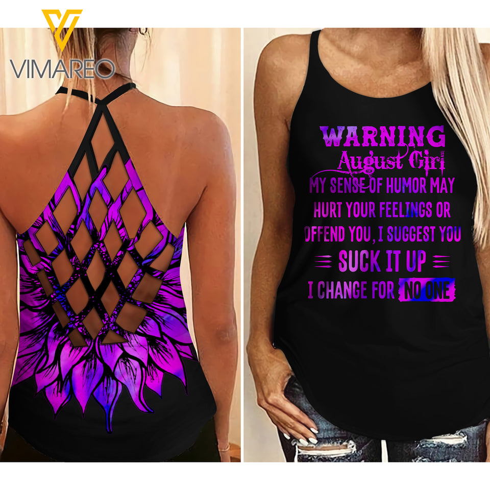 AUGUST GIRL Criss-Cross Open Back Camisole Tank Top YYQQ1