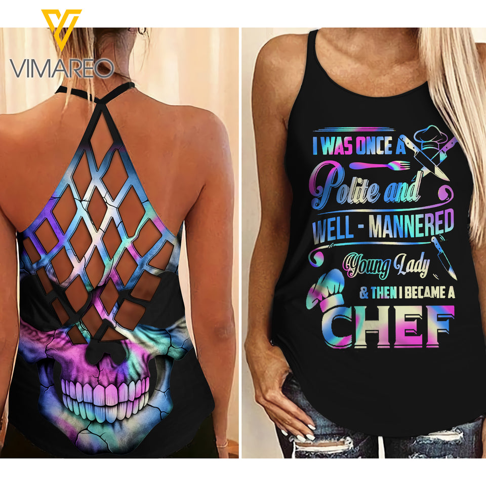 I AM A CHEF Criss-Cross Open Back Camisole Tank Top QQYY