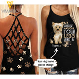 Customized Yorkshire Terrier Criss-Cross Open Back Camisole Tank Top NEYQ17