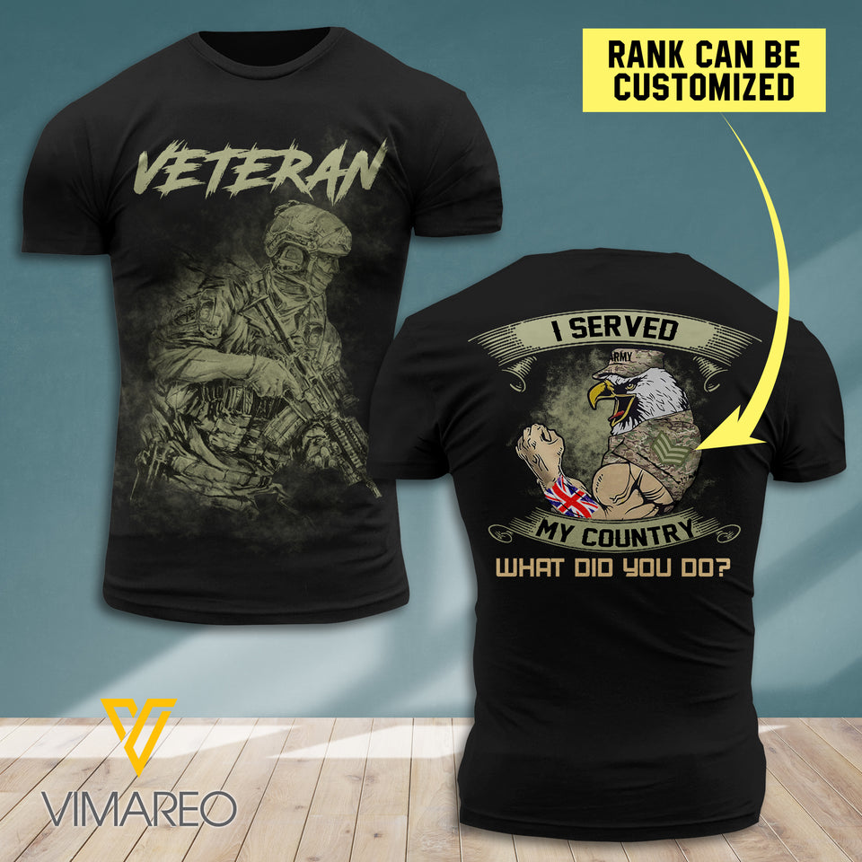 PERSONALIZED BRITISH VETERAN T-SHIRT NEYT82