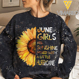 June Girls Are Sunshine Mixed With A Little Hurricane Sweatshirt 3D Printed