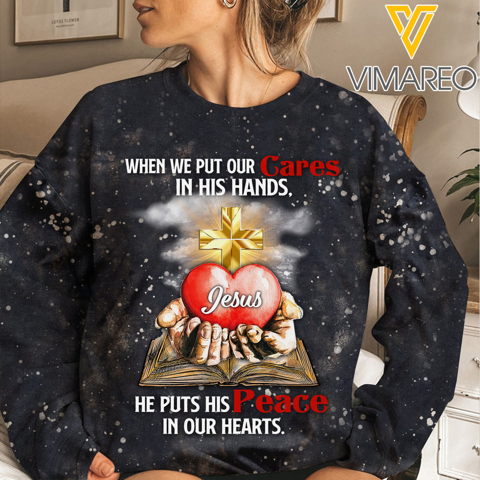 Jesus He Put His Peace To Our Heart Sweatshirt 3D Printed