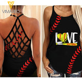 LOVE SOFTBALL  Criss-Cross Open Back Camisole Tank Top