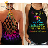 Virgo Girl Criss-Cross Open Back Camisole Tank Top VMYY