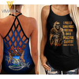 Michigan Flag girl Criss-Cross Open Back Camisole Tank Top 1604NGBVQ