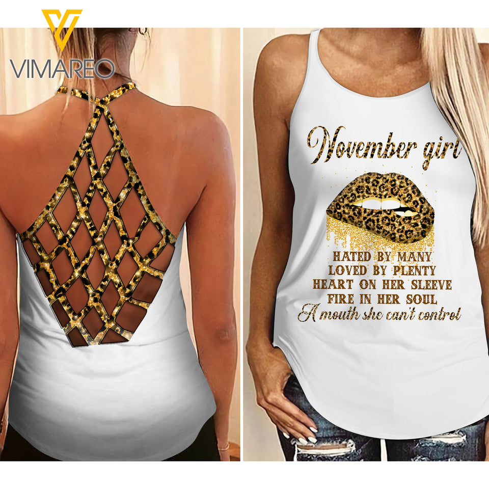 November Girl Criss-Cross Open Back Camisole Tank Top 1603NGBQ