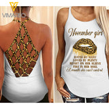 November Girl Criss-Cross Open Back Camisole Tank Top 1603NGBQ
