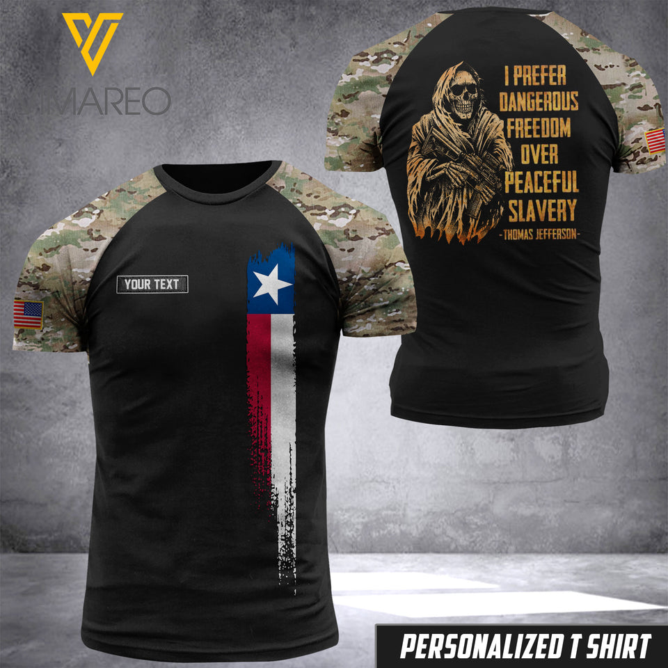 Customized Texas Flag 3D PRINTED TSHIRT 1504NGBVQ