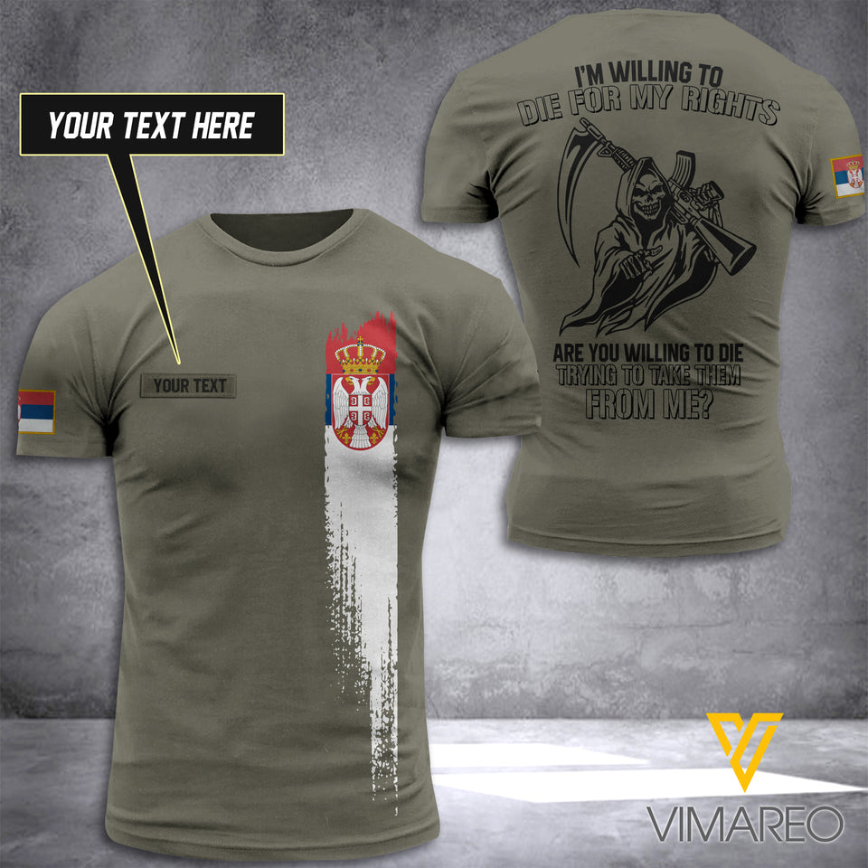 CUSTOMIZE Serbia T-SHIRT 3D ALL PRINTED 1405NGBTH