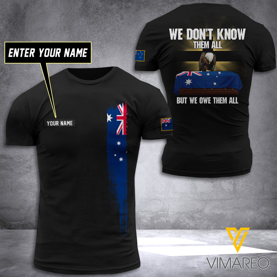 Customized Australia 3D PRINTED TSHIRT 0405NGBTH