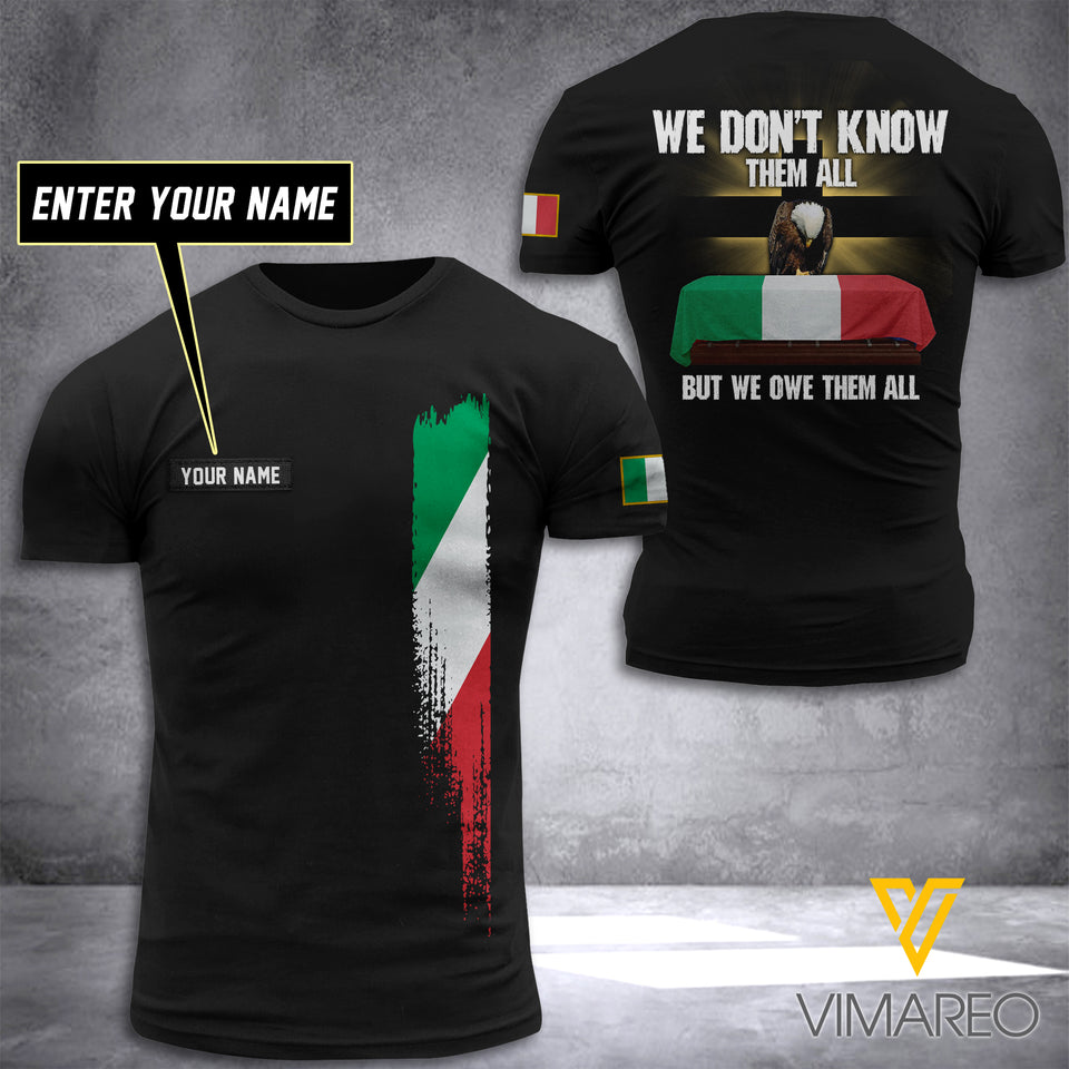 Customized Italy 3D PRINTED TSHIRT 0405NGBTH