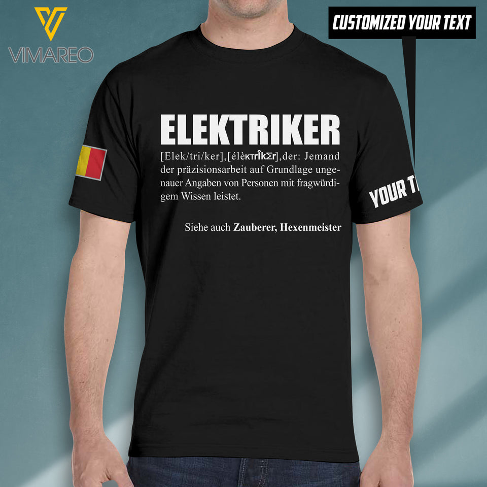 ELEKTRICKER Belgium Customized 3D PRINTED TSHIRT 3008T