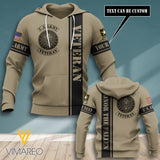 Customized US Army 3D Printed Hoodie 1607TH