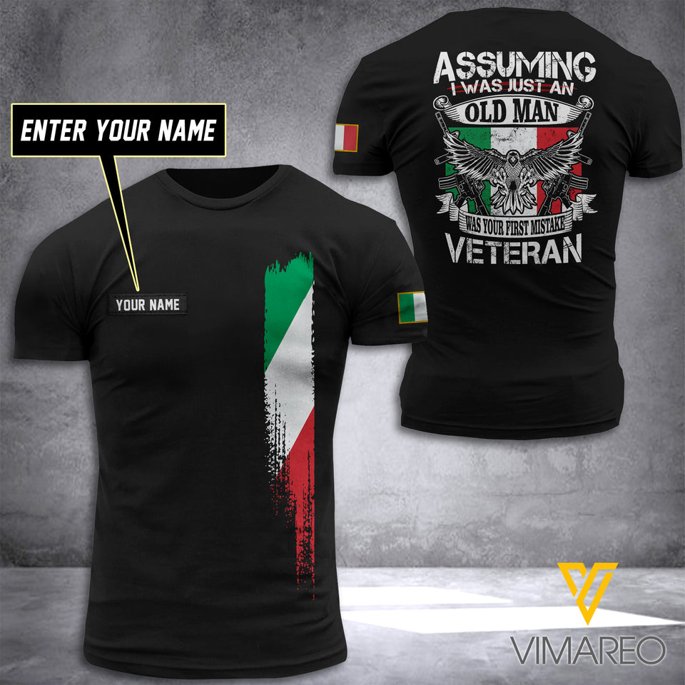 Customized Italy veteran 3D PRINTED TSHIRT 2704NGBTH
