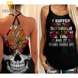 Florida Tattooed girl Criss-Cross Open Back Camisole Tank Top 0204NGBT