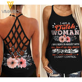 August girl Criss-Cross Open Back Camisole Tank Top 1307N