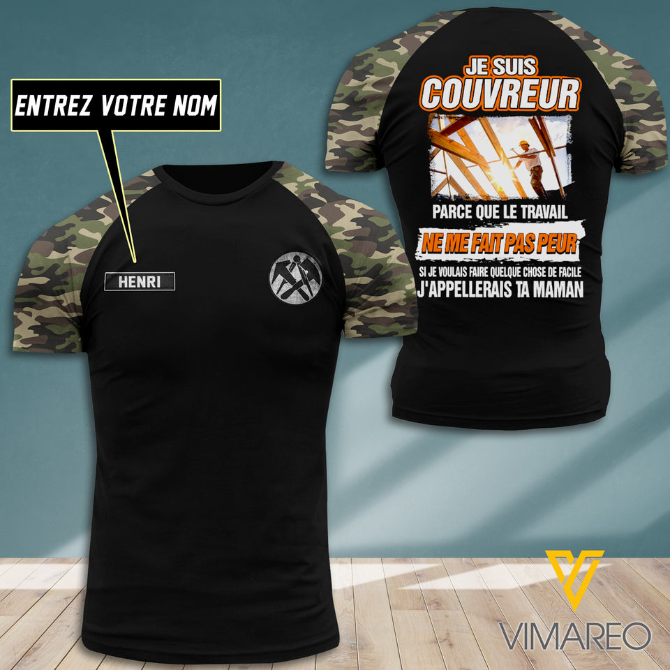Customized Couvreur 3D PRINTED SHIRT 1307TQ