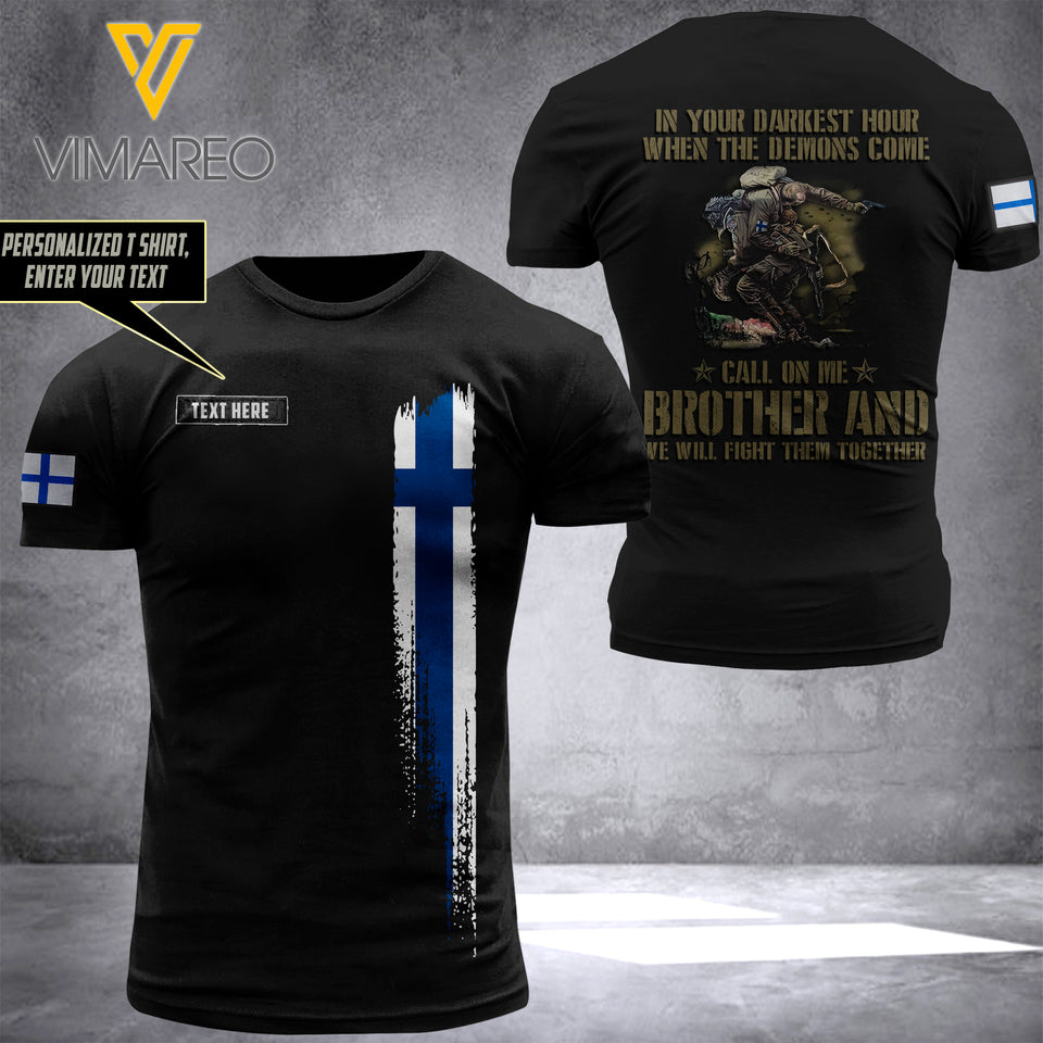 Customized Finland Soldier Combat 3D Printed Shirt 0806N