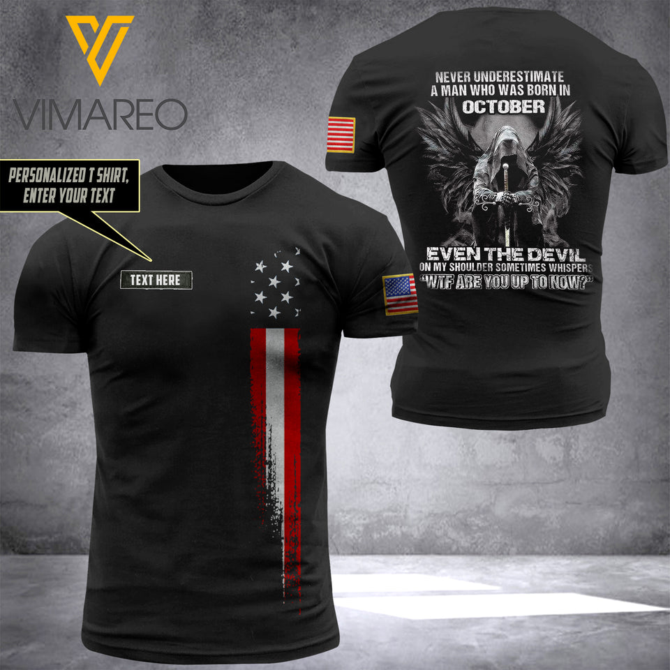 Customized October guy 3D PRINTED TSHIRT 2904NGBN