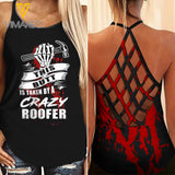 Roofer Girl Criss-Cross Open Back Camisole Tank Top 0704NGBTH