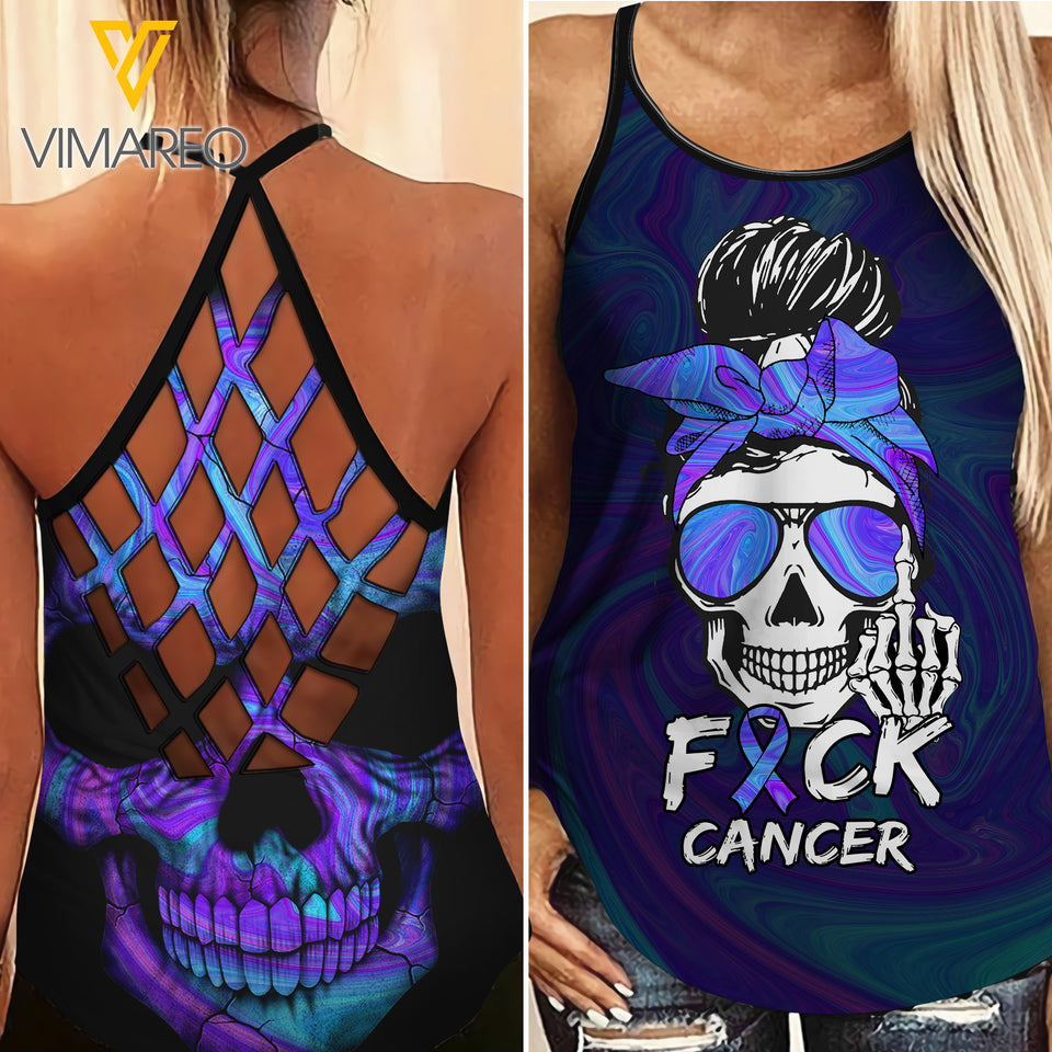 Cancer girl Criss-Cross Open Back Camisole Tank Top 1507TH