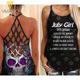 July Girl Criss-Cross Open Back Camisole Tank Top 1303NGB