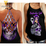 September Girl Criss-Cross Open Back Camisole Tank Top 1603NGBTQ