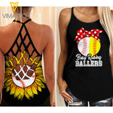 Busy raising girl Criss-Cross Open Back Camisole Tank Top 1604NGBTQ