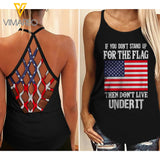 Flag girl Criss-Cross Open Back Camisole Tank Top 1404NGBN