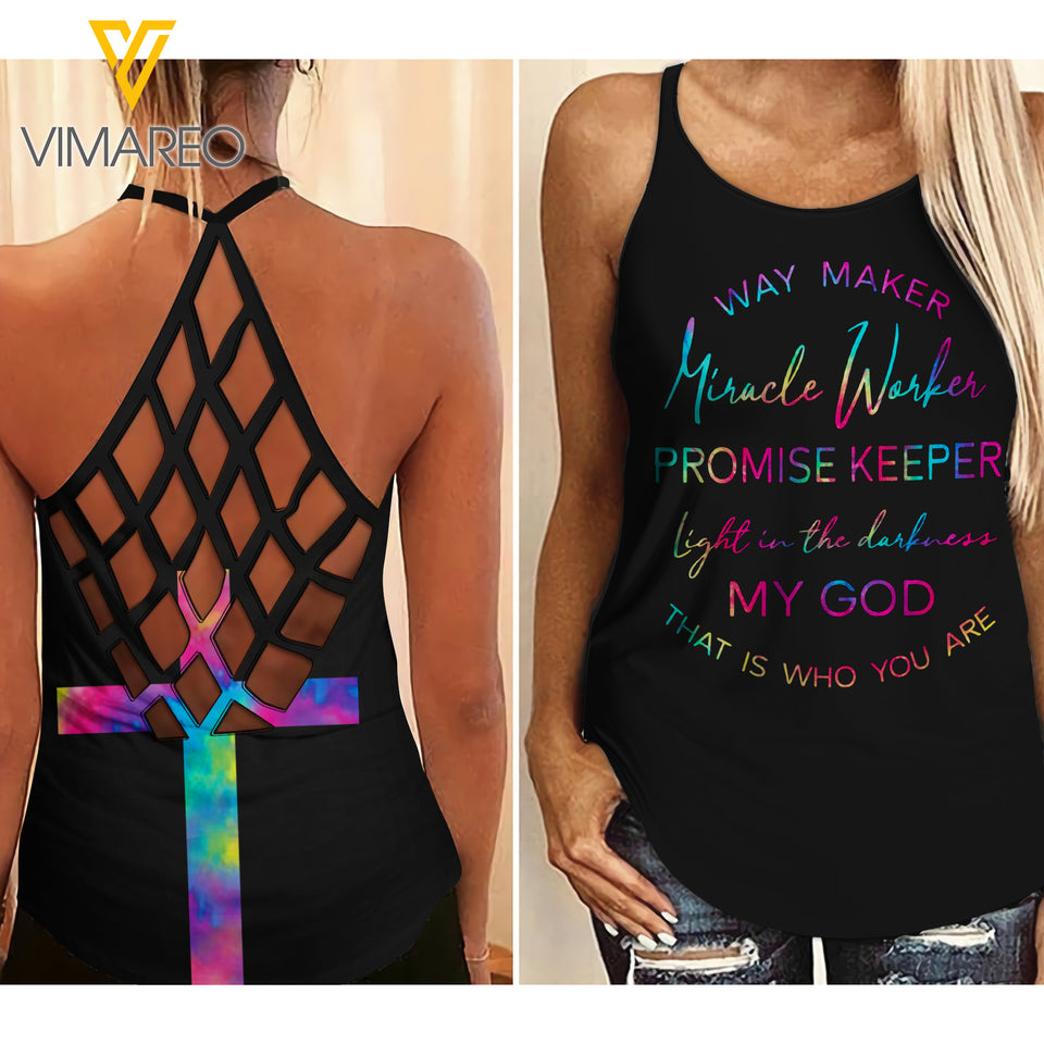 GOD girl Criss-Cross Open Back Camisole Tank Top 2004NGBN