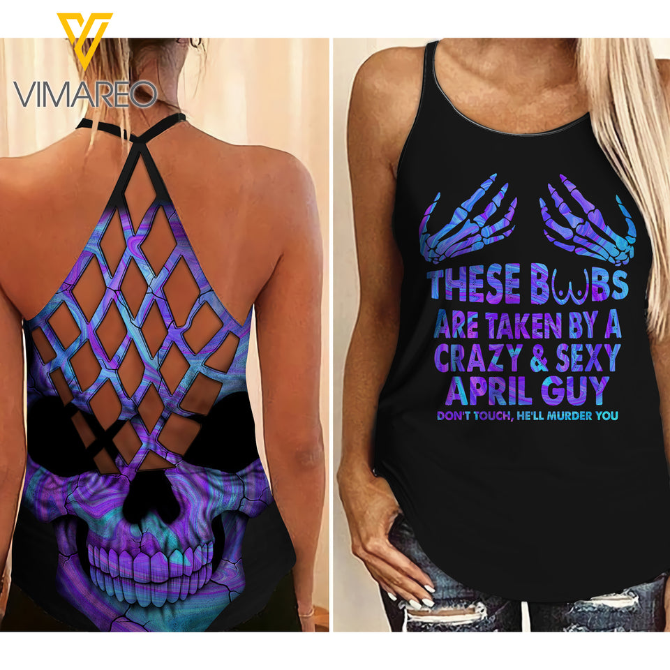 APRIL GUY Criss-Cross Open Back Camisole Tank Top  VMYY