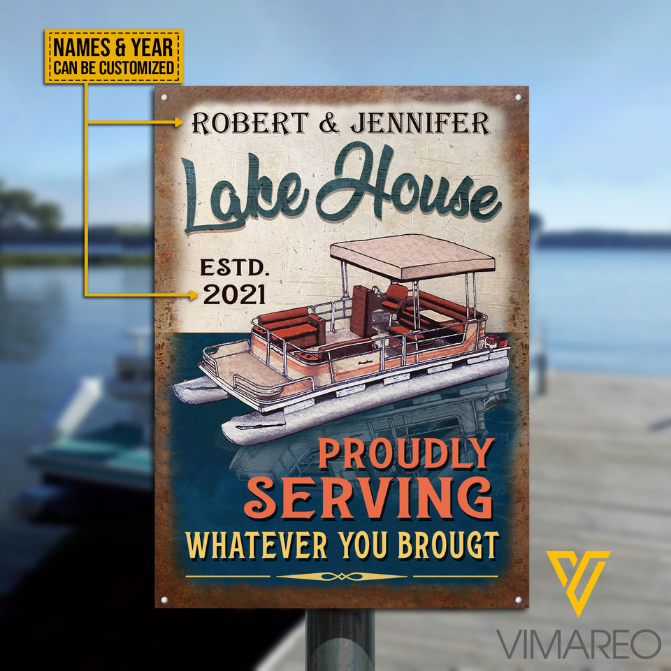 Personalized Pontoon Metal Sign JUL-LN17