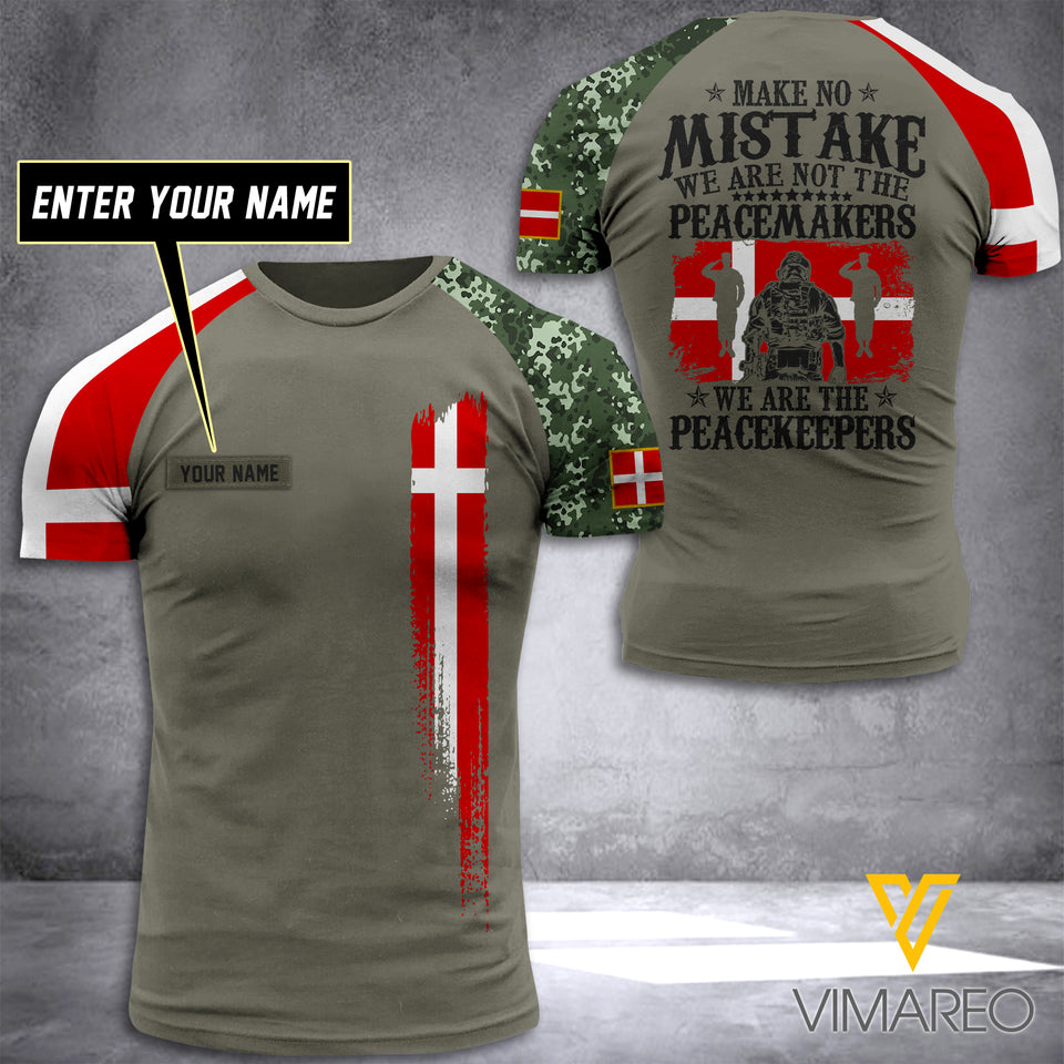 Customized Denmark Soldier 3D Printed Shirt EZT2304