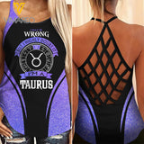 Taurus Girl Criss-Cross Open Back Camisole Tank Top Legging