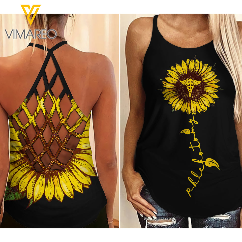 Phlebotomy Criss-Cross Open Back Camisole Tank Top SMEQS