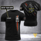 New York FIREFIGHTER CUSTOMIZE T SHIRT 3D PRINTED TMT