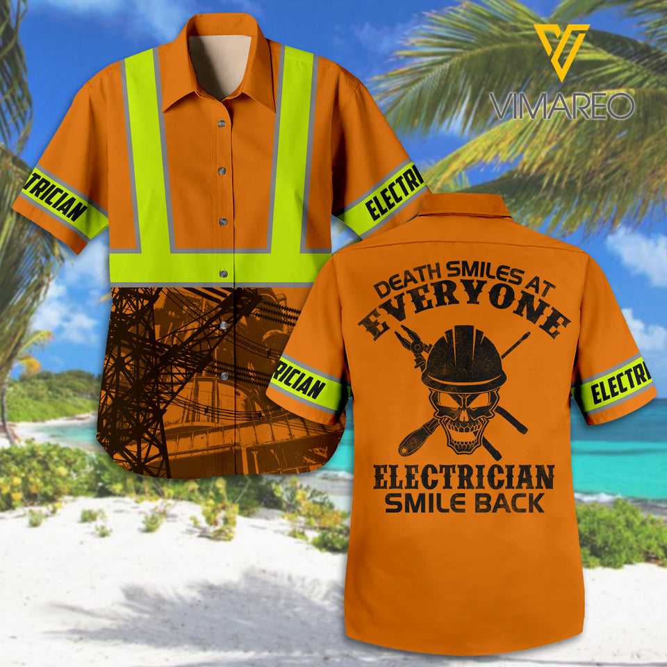 Electrician 3D Printed Mens Shirt SMILE BACK