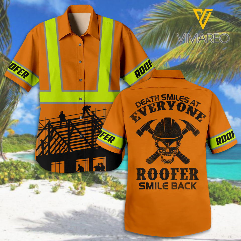 Roofer 3D Printed Mens Shirt SMILE BACK