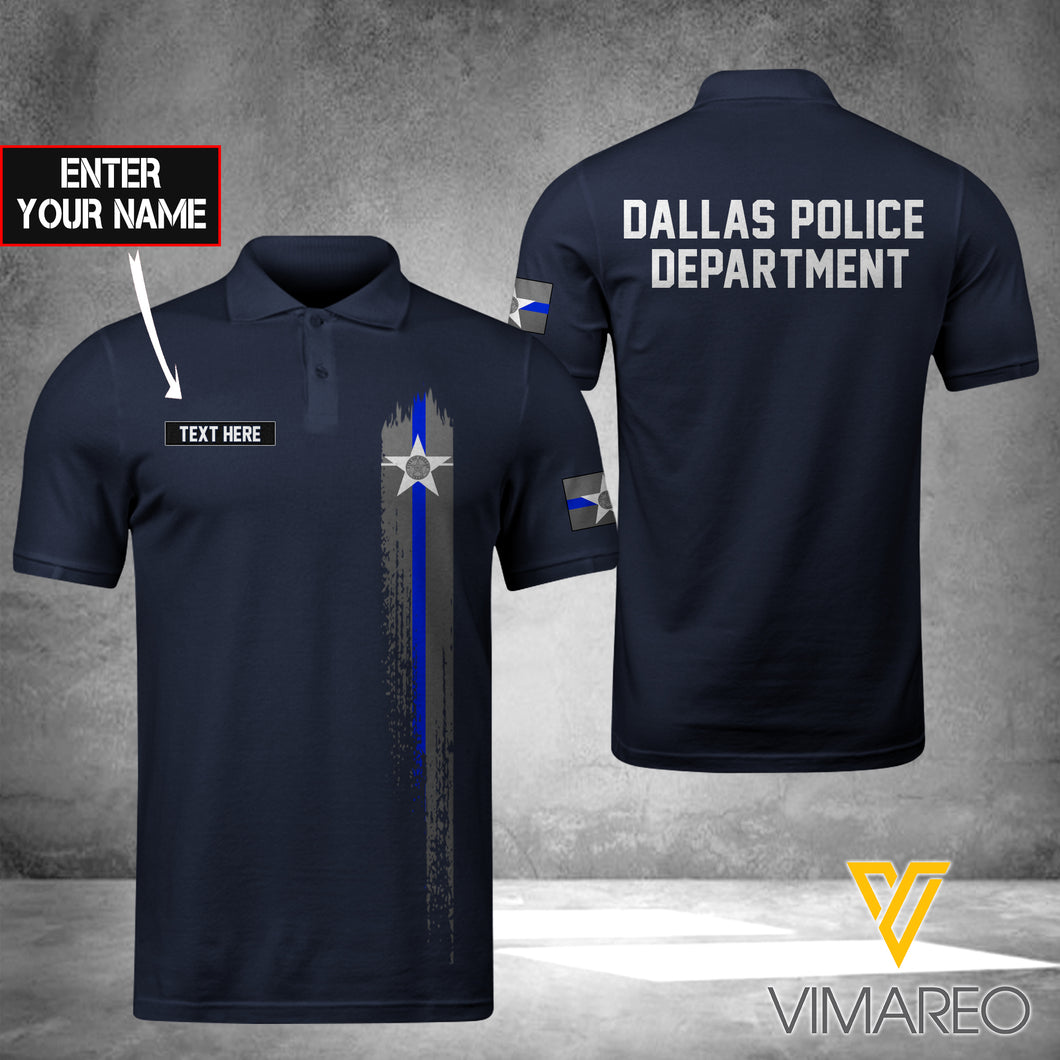 Dallas POLICE DEPARTMENT POLO SHIRT 3D PRINTED TMT