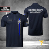 Houston POLICE DEPARTMENT POLO SHIRT 3D PRINTED TMT