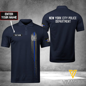 new york POLICE DEPARTMENT POLO SHIRT 3D PRINTED TMT