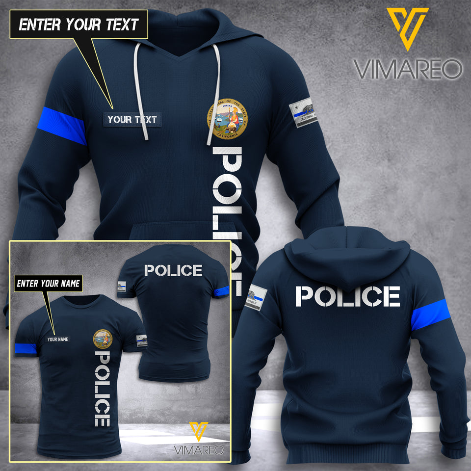 California POLICE CUSTOMIZE T SHIRT/HOODIE 3D PRINTED TMT