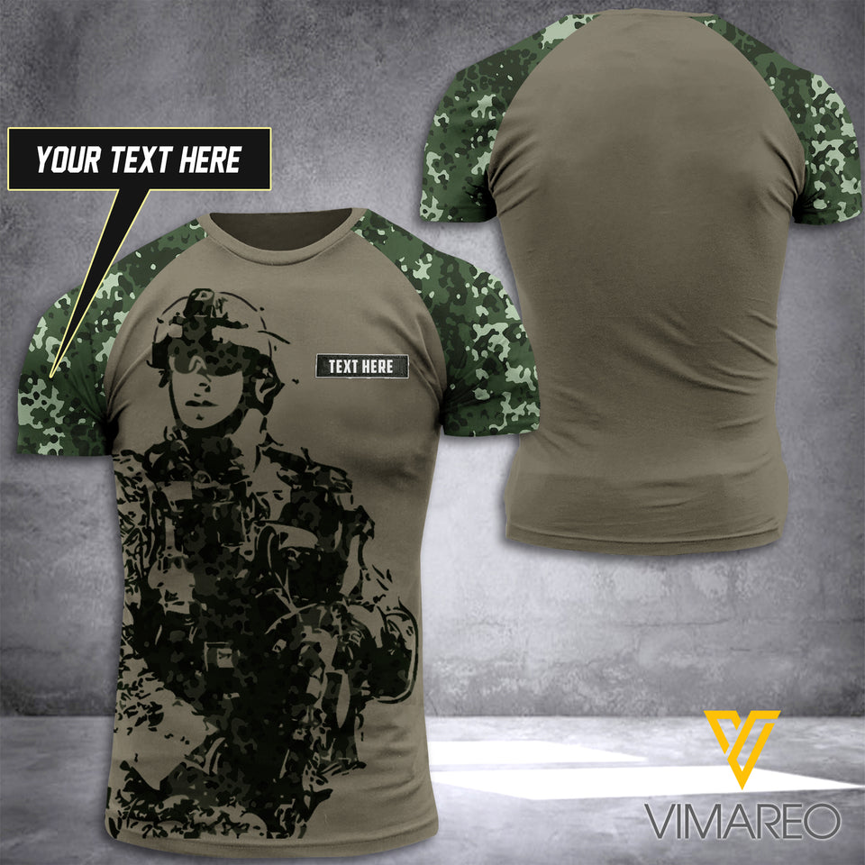 DENMARK ARMY CUSTOMIZE T SHIRT 3D PRINTED TLM