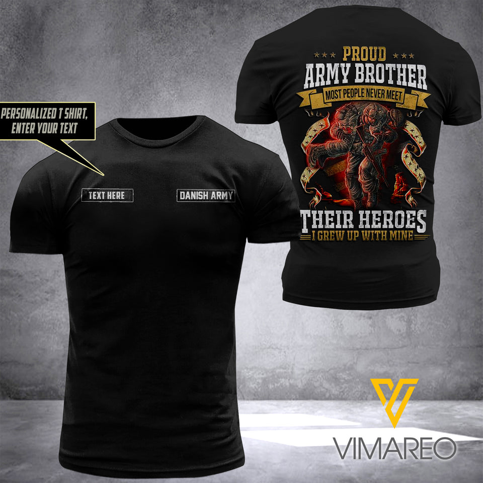 DANISH ARMY BROTHER CUSTOMIZE T SHIRT 3D PRINTED T611