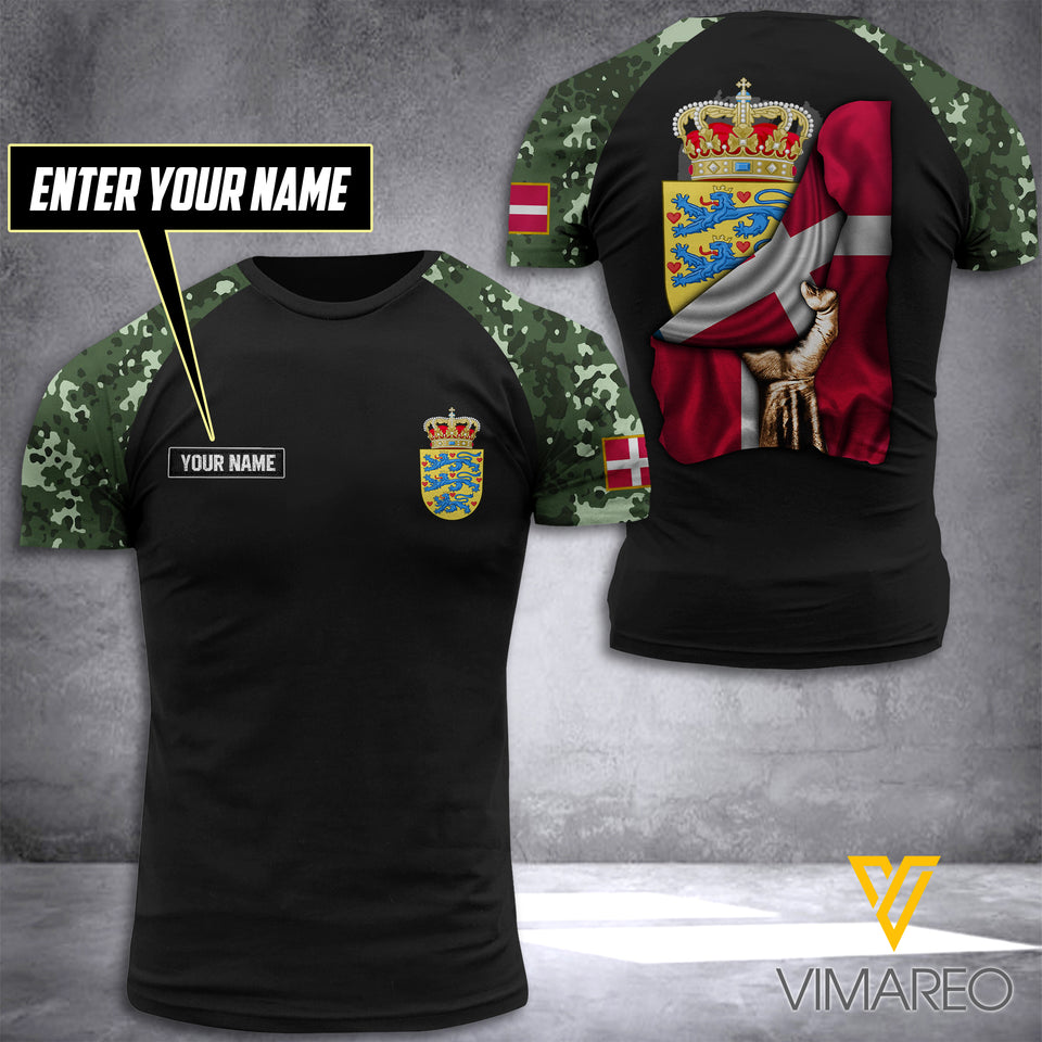 DENMARK army CUSTOMIZE T SHIRT 3D PRINTED DKA