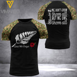 AUSTRALIAN VETERAN T SHIRT 3D PRINTED TMTL DONT FORGET