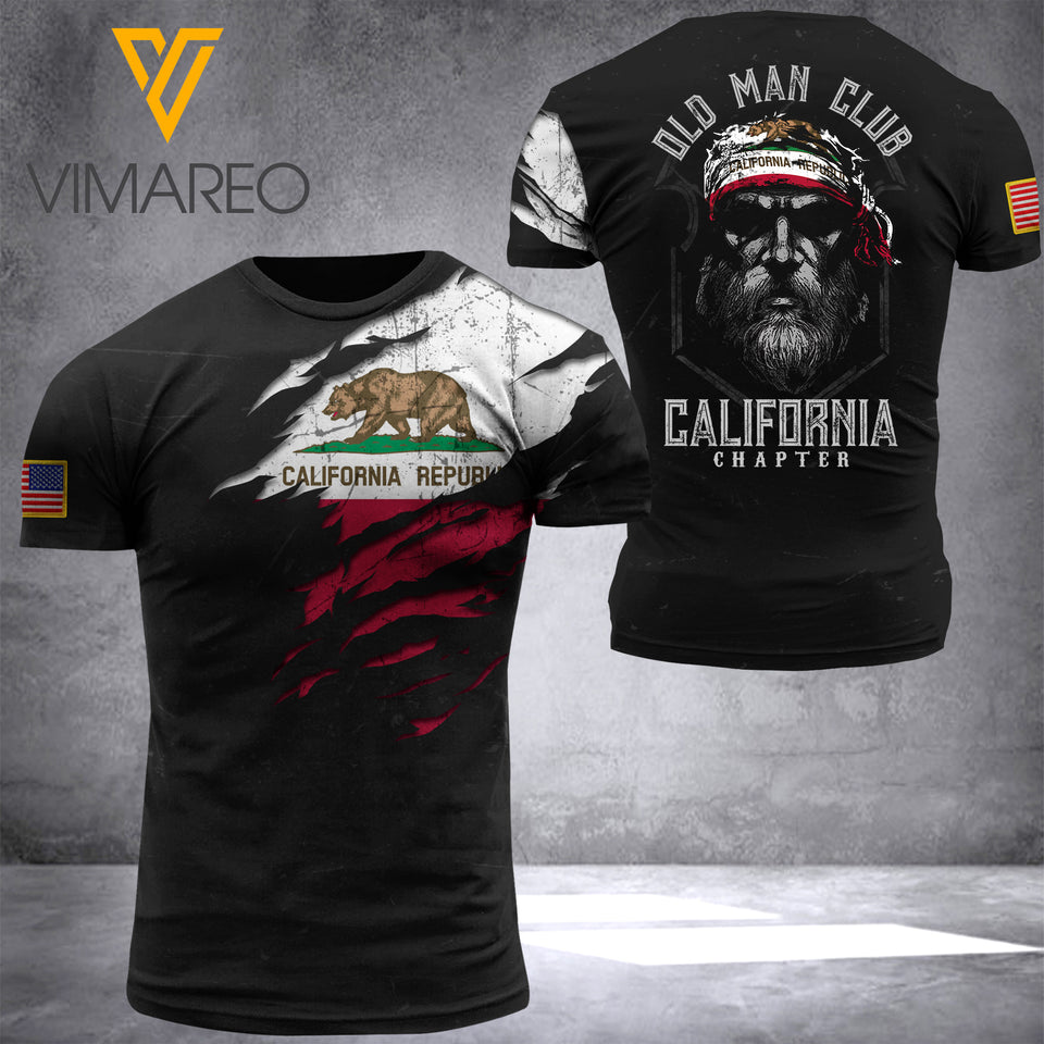 california OLD MAN CLUB T SHIRT 3D PRINTED TMTL