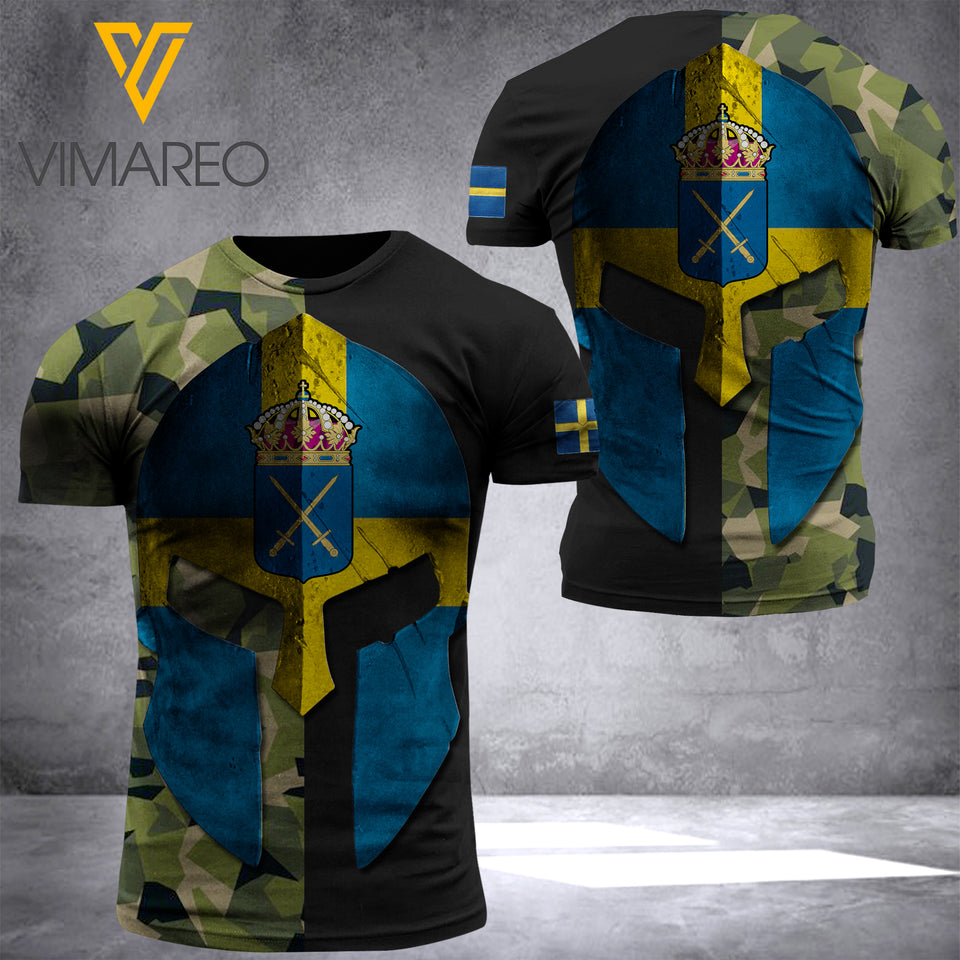 swedish soldier T SHIRT 3D PRINTED QTML74